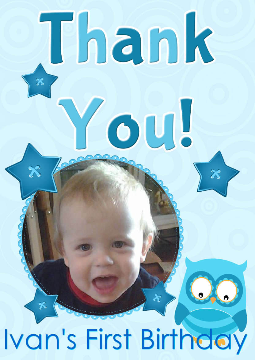 Thank You Owl Photo Card - card made with Crafty Bob's Card Creator