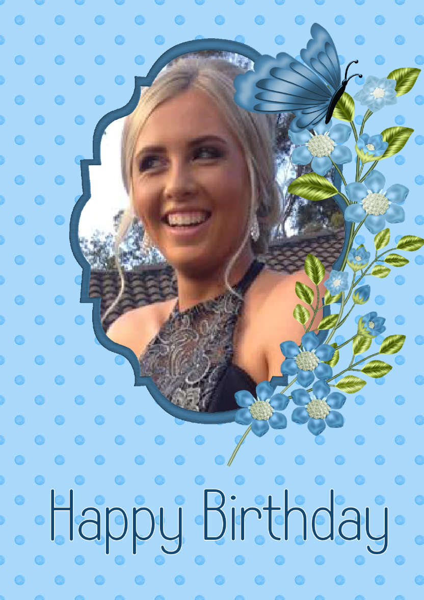 Birthday Blues - card made with Crafty Bob's Card Creator