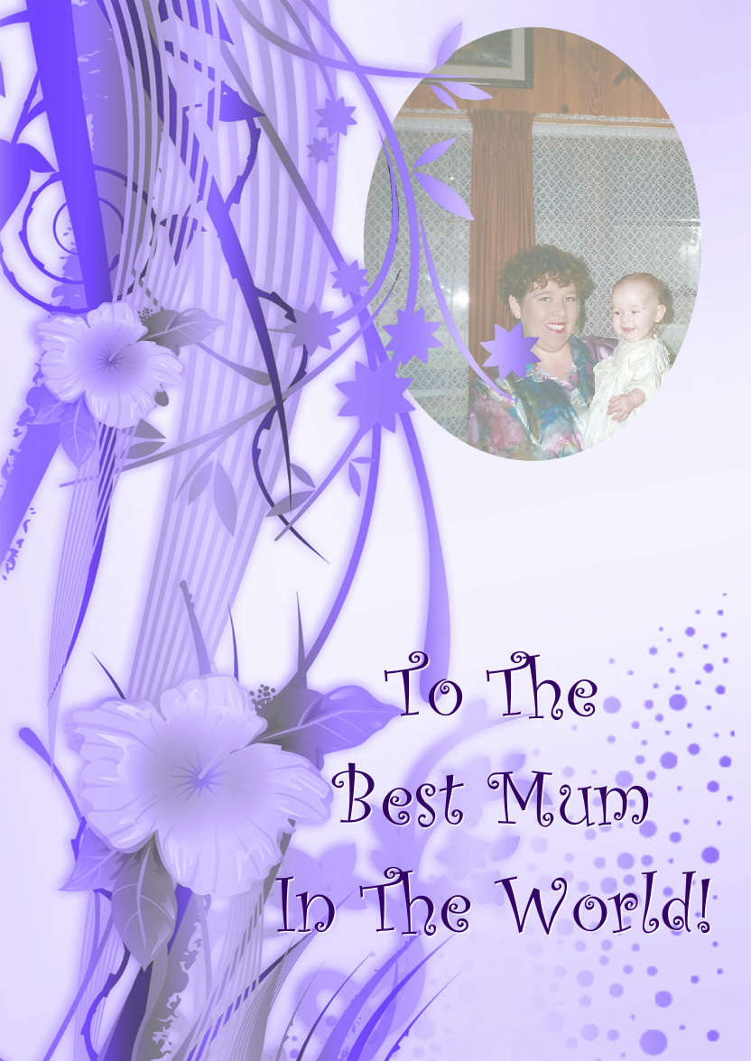 Purple Flourish Photo Card - card made with Crafty Bob's Card Creator