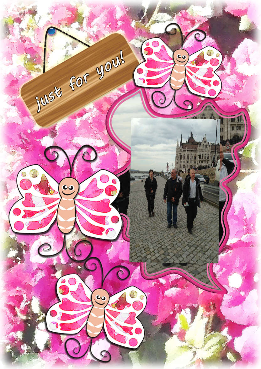 Pink Purple Blossoms - card made with Crafty Bob's Card Creator