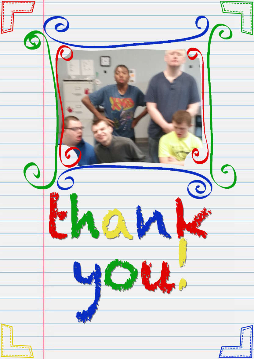 Notepaper Thank You Card - card made with Crafty Bob's Card Creator