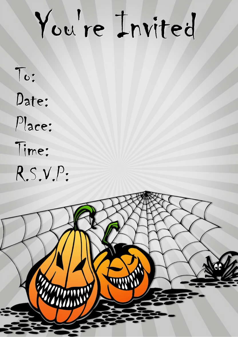 Spooky Pumpkins Halloween Card/invitation - card made with Crafty Bob's Card Creator