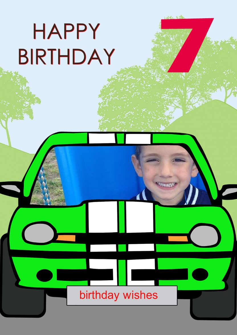Boy Racer - card made with Crafty Bob's Card Creator