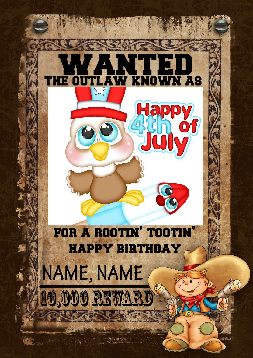 Fun Male Wanted Poster Birthday Card, Photo - card made with Crafty Bob's Card Creator