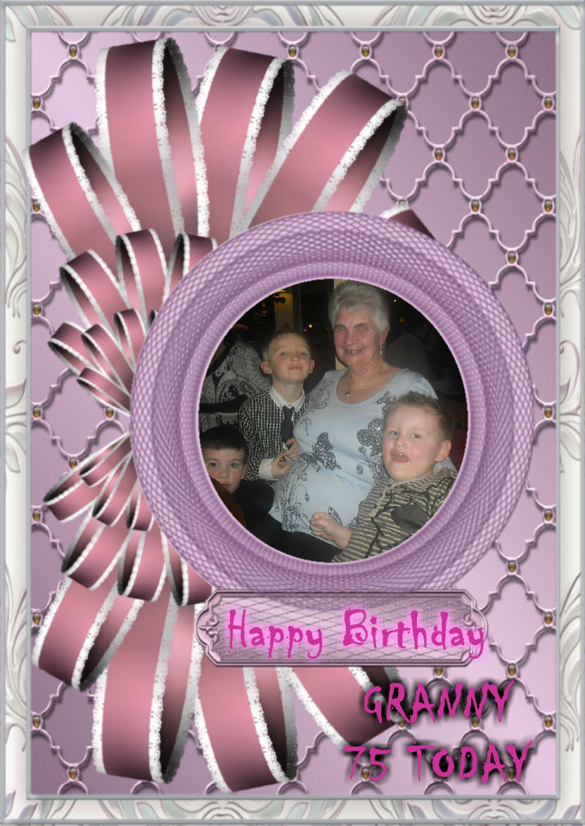 Bow Embellished Circle Frame - card made with Crafty Bob's Card Creator