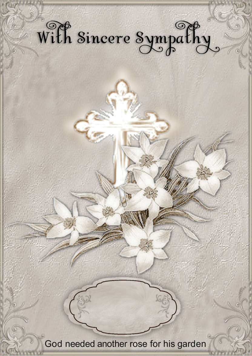Cross and Floral Sympathy - card made with Crafty Bob's Card Creator
