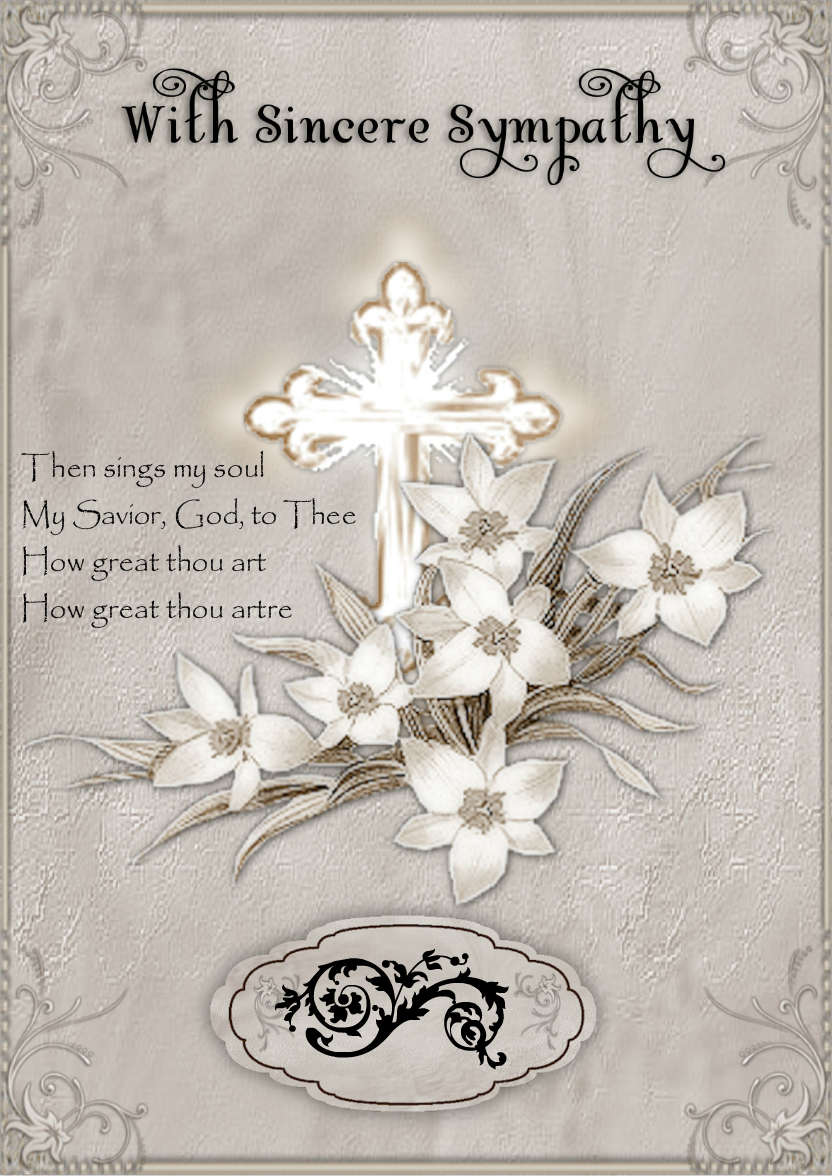 Cross and Floral Sympathy - card made with Crafty Bob's Card Creator