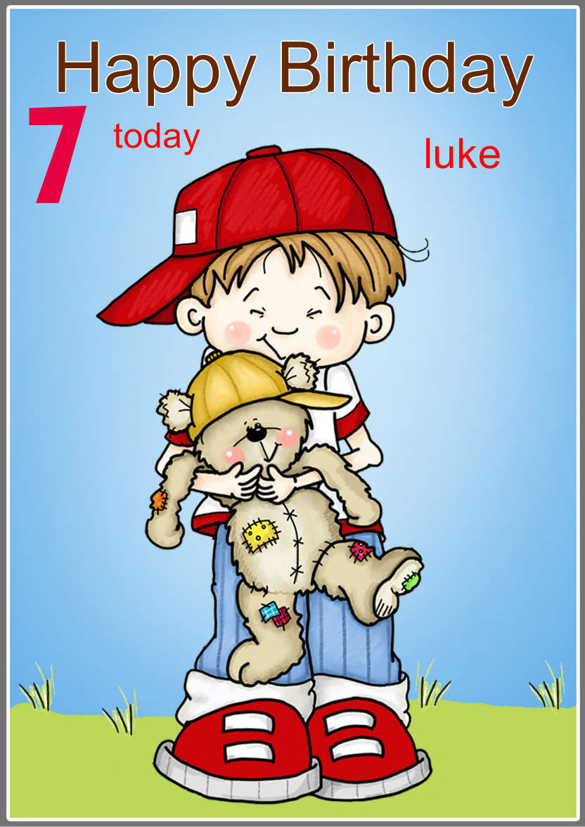 Birthday Bear Hugs - card made with Crafty Bob's Card Creator