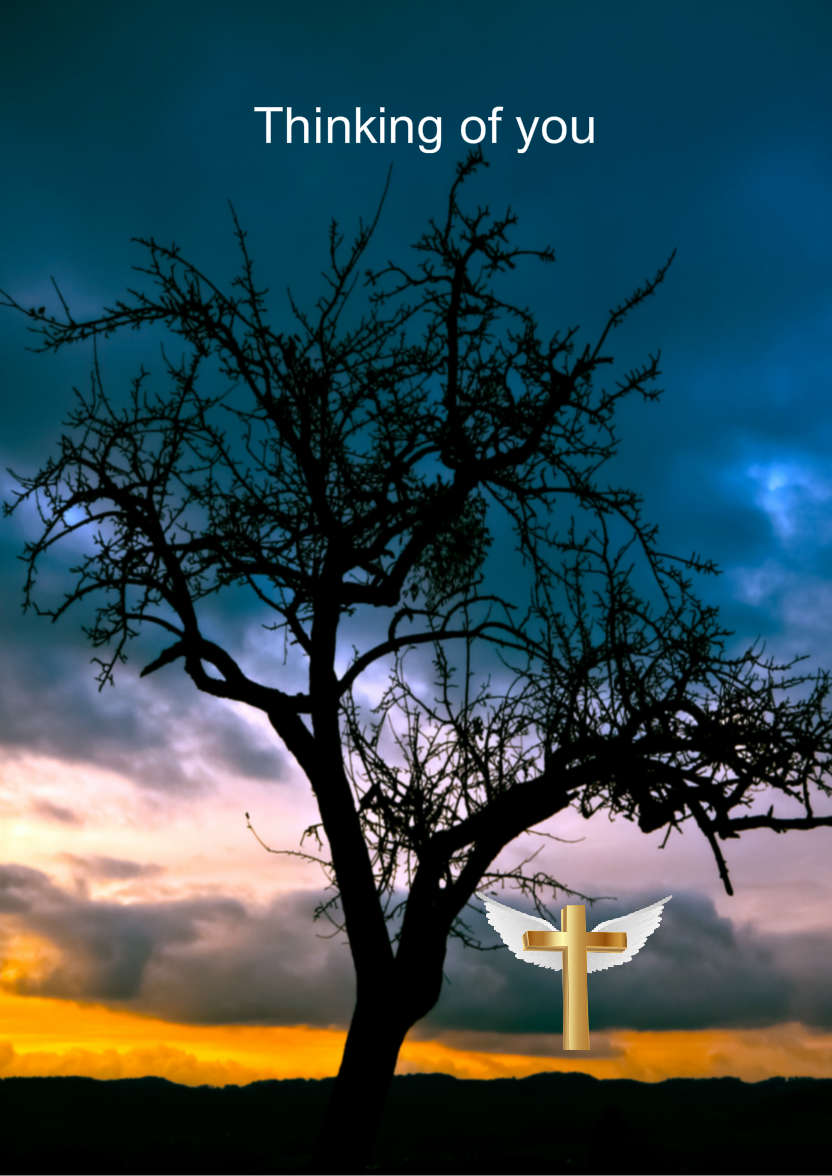 Stunning Tree Silhouette Sympathy Card - card made with Crafty Bob's Card Creator