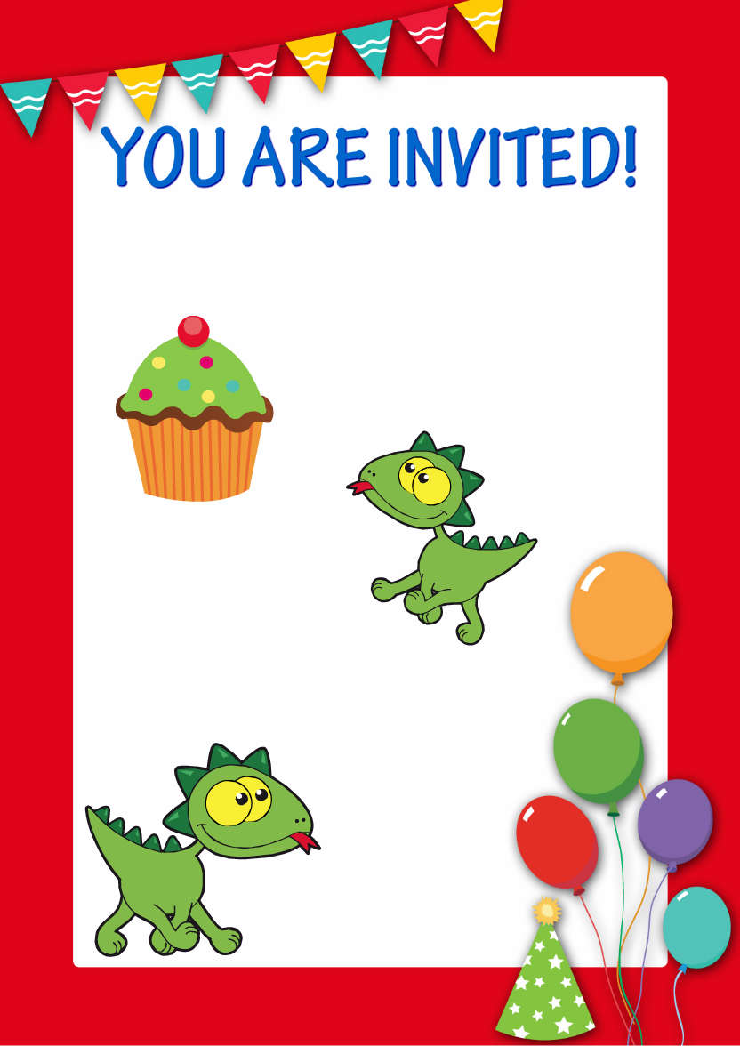 Party Balloons Invitation - card made with Crafty Bob's Card Creator