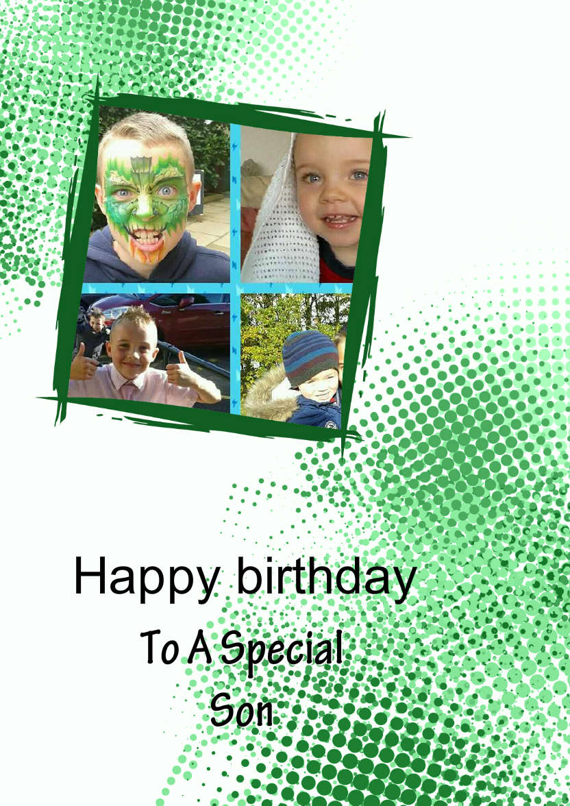 Grunge Frame Aperture Card Green - card made with Crafty Bob's Card Creator