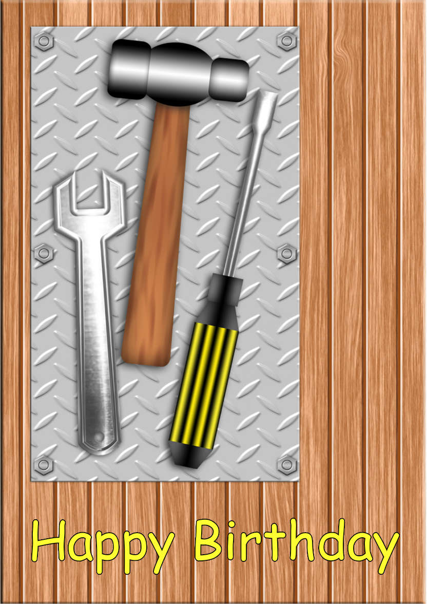 DIY Male Birthday Card - card made with Crafty Bob's Card Creator
