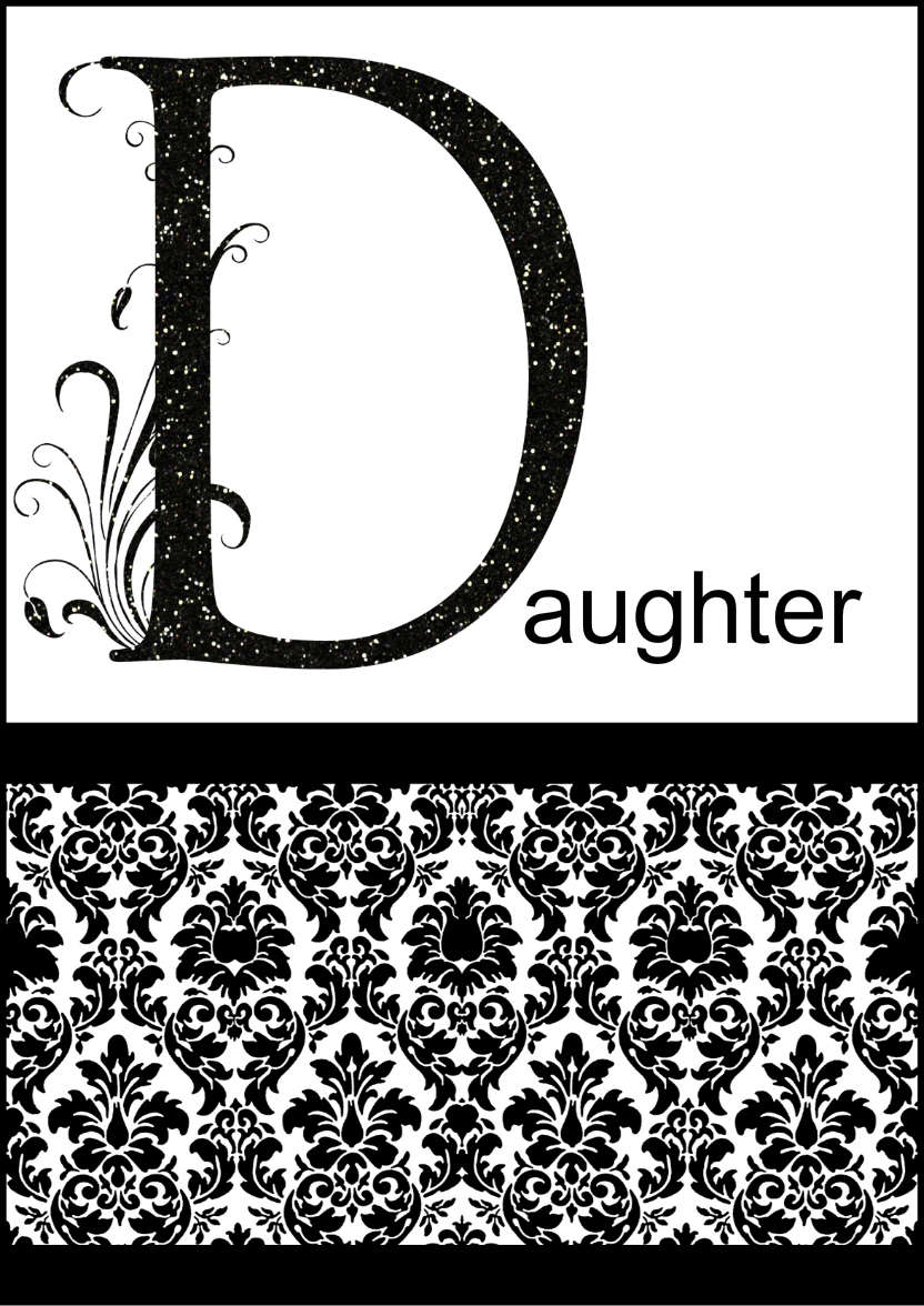 Damask Monogram Letter D Card - card made with Crafty Bob's Card Creator