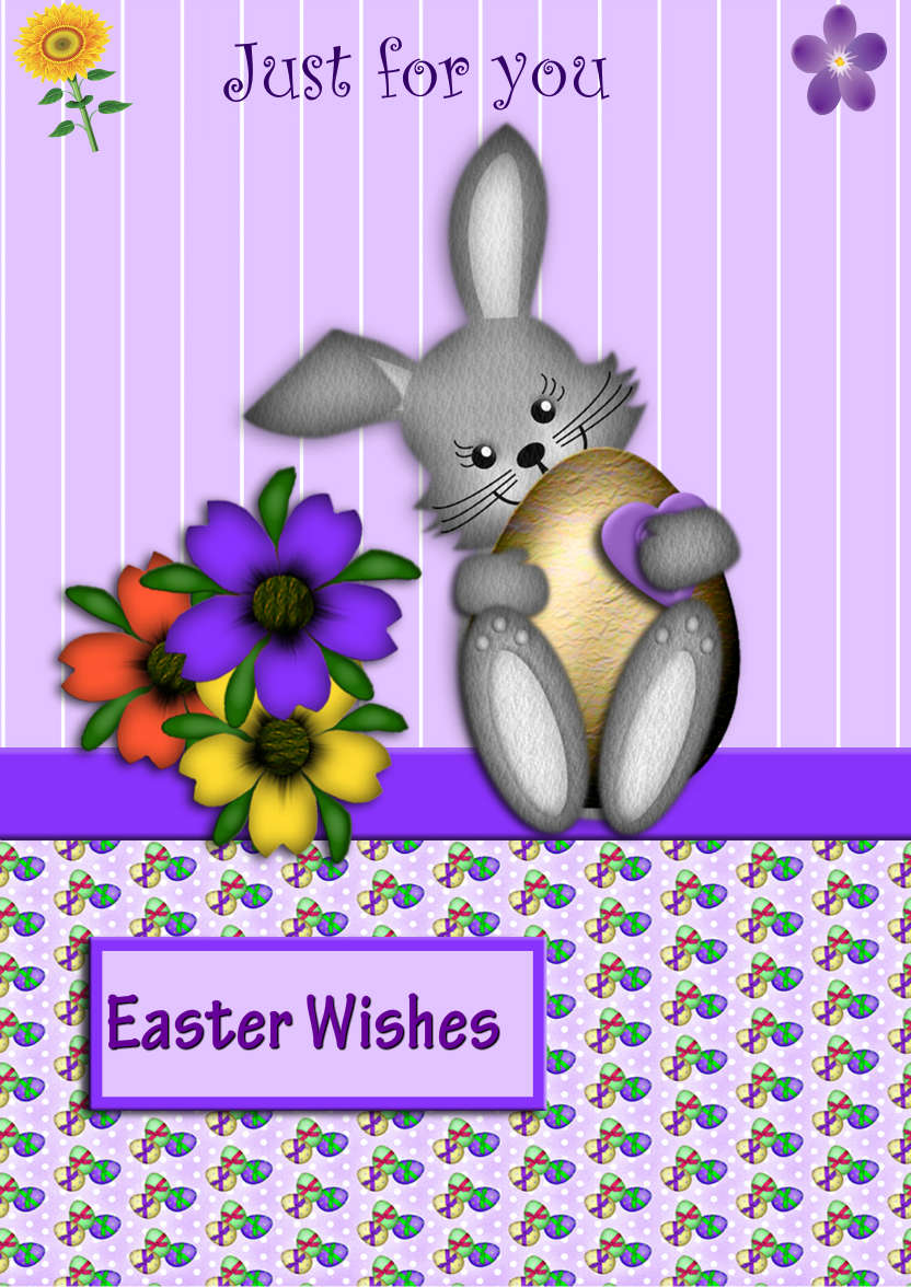 Easter Bunny with Egg - card made with Crafty Bob's Card Creator
