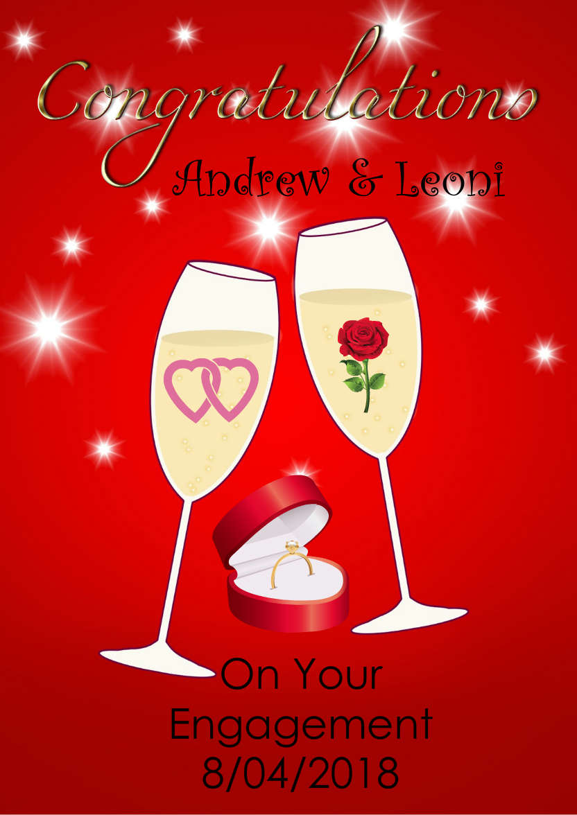 Congratulatons Champagne Glasses Card - card made with Crafty Bob's Card Creator