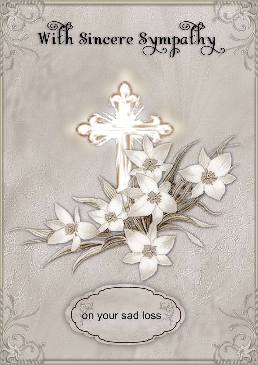 Cross and Floral Sympathy - card made with Crafty Bob's Card Creator