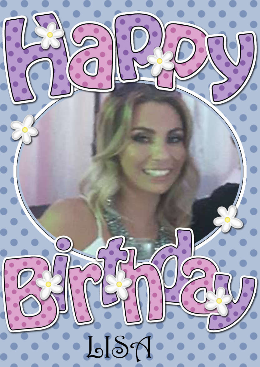 Birthday Dots & Flowers Photo Upload Card - card made with Crafty Bob's Card Creator