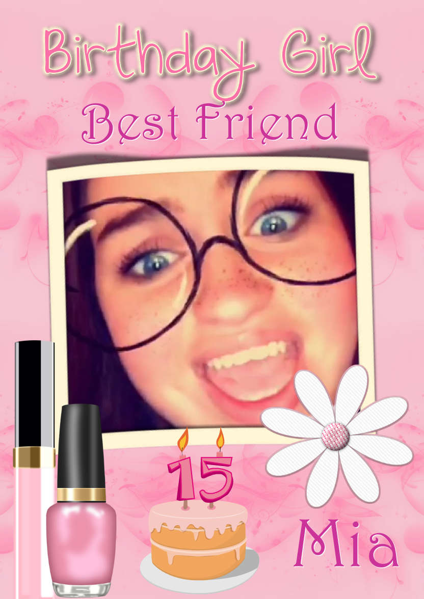 Birthday Girly Girl - card made with Crafty Bob's Card Creator