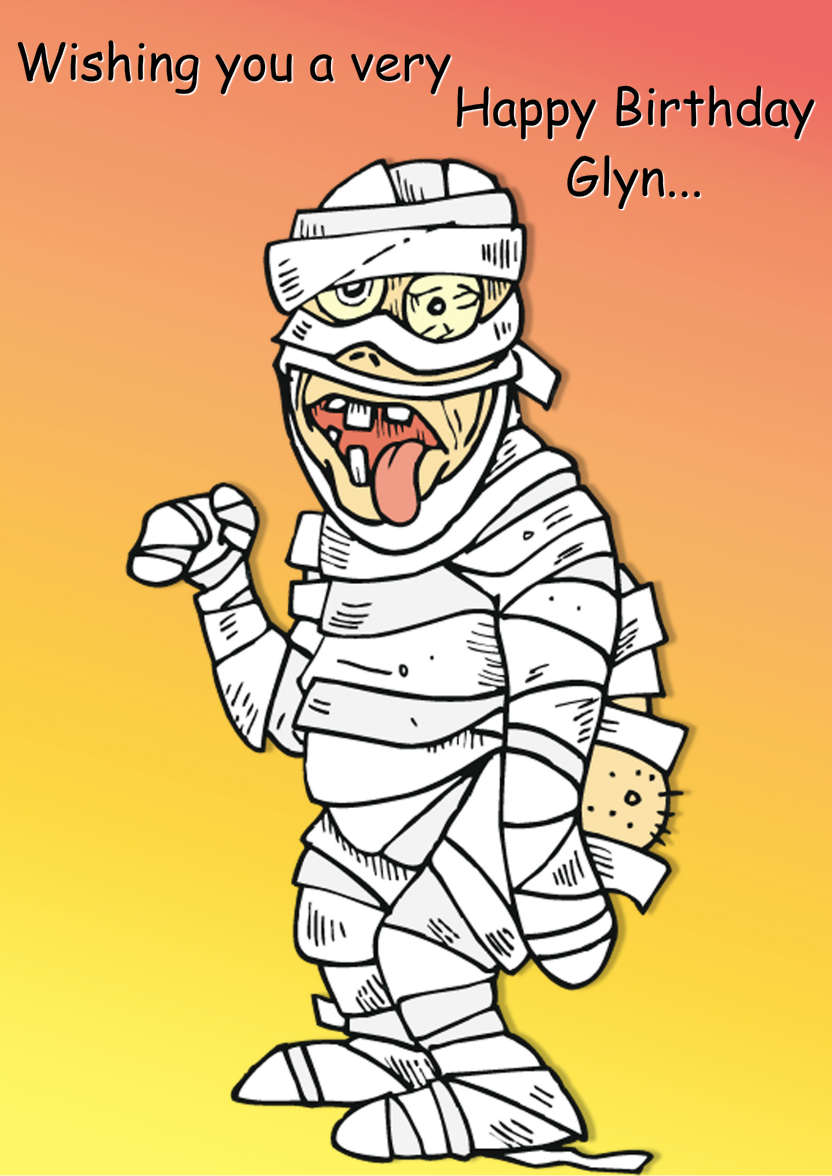Humorous Mummy Get Well Soon Card - card made with Crafty Bob's Card Creator