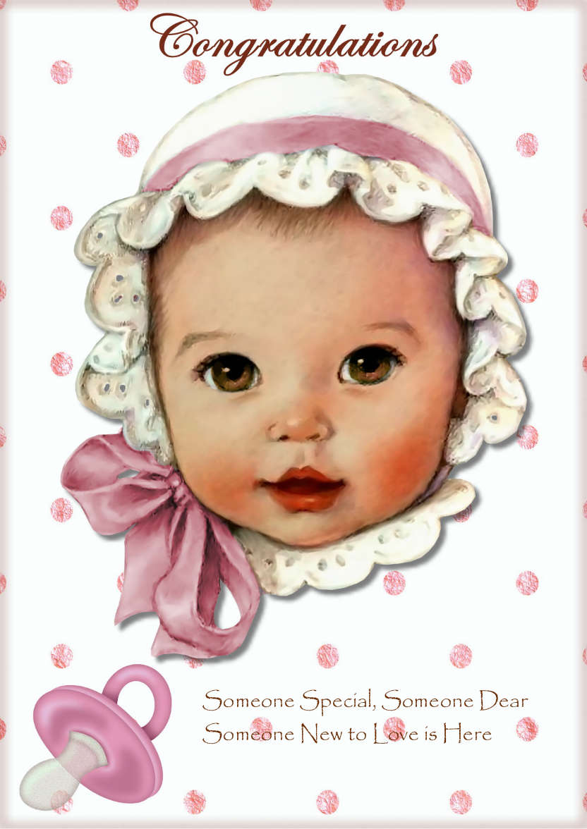 New Baby Girl - card made with Crafty Bob's Card Creator