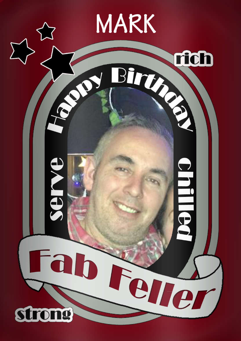 Fab Feller Beer Can Birthday Photo Upload Card - card made with Crafty Bob's Card Creator