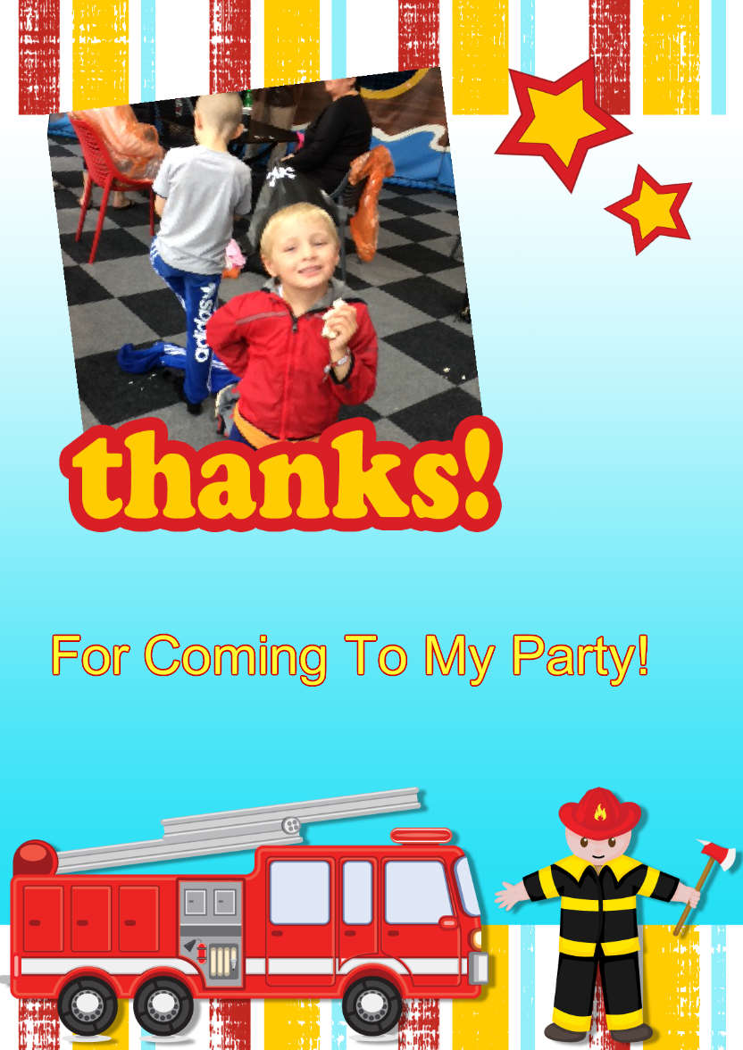 Thank You Fire Fighter Themed Aperture Card Front - card made with Crafty Bob's Card Creator