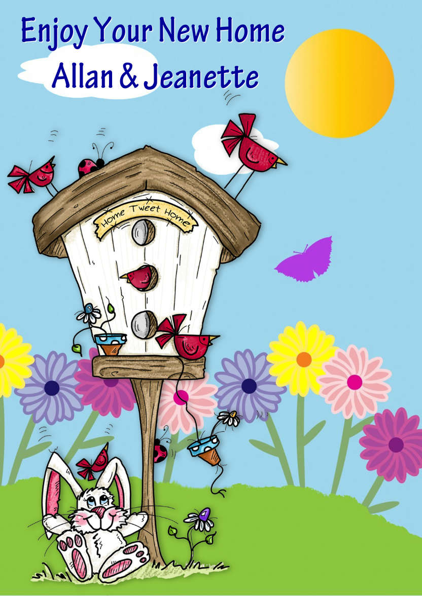 Home Tweet Home New Home Card - card made with Crafty Bob's Card Creator