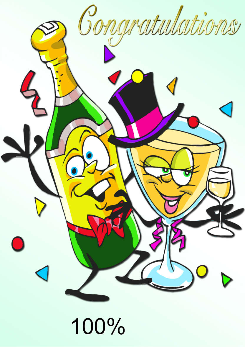 Cartoon Congratulations Card - card made with Crafty Bob's Card Creator