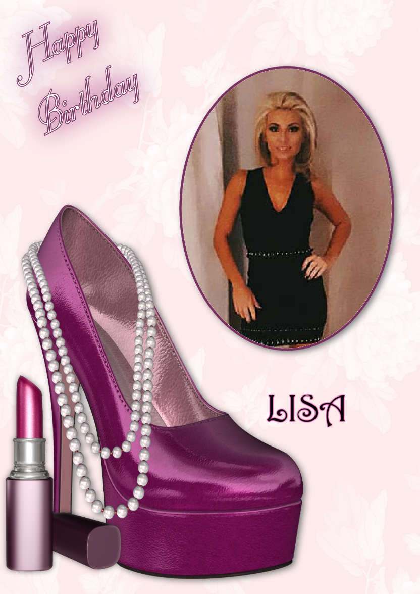 Magenta Shoe - Birthday Card - card made with Crafty Bob's Card Creator