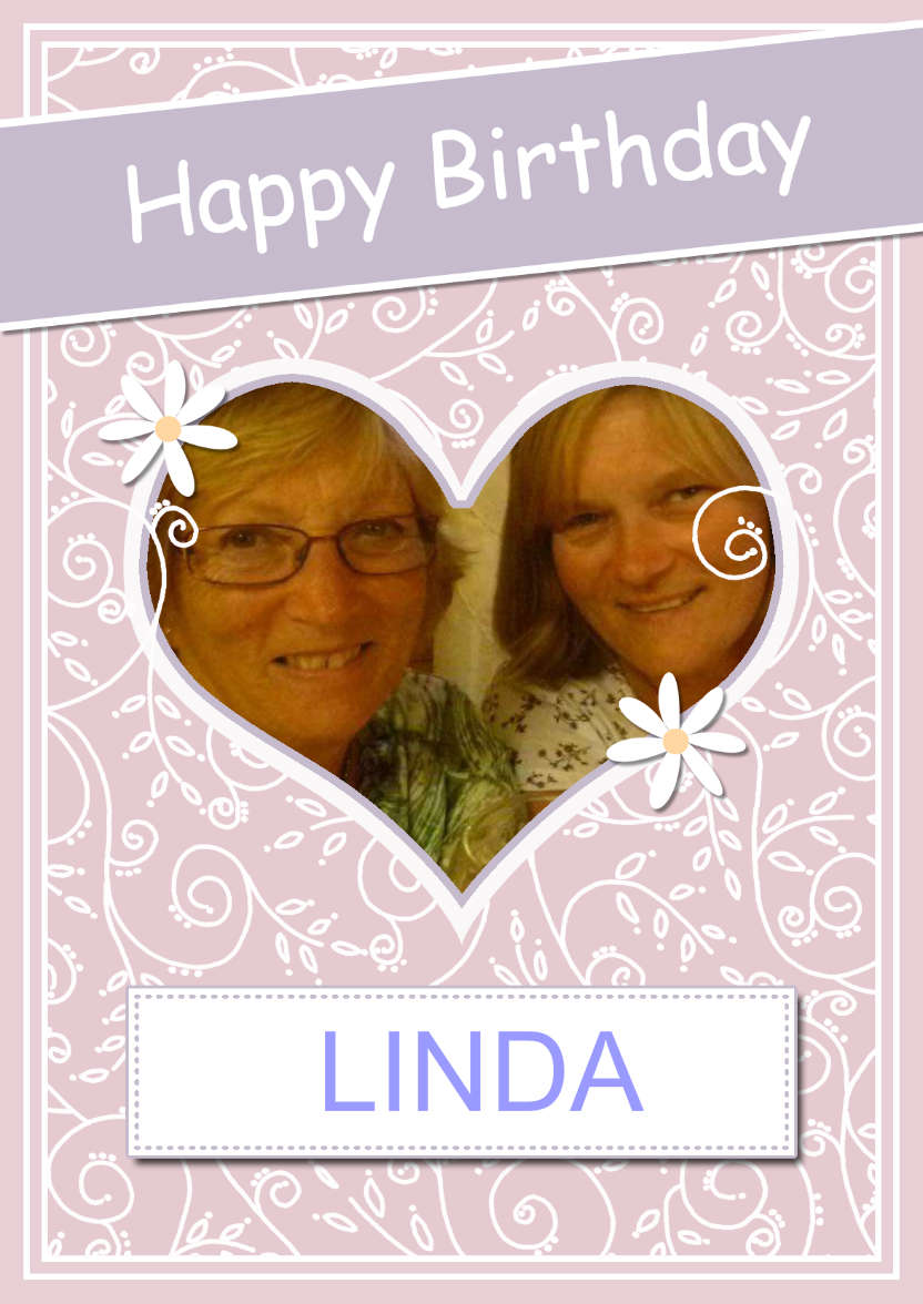 Birthday Heart & Swirls Photo Upload Card - card made with Crafty Bob's Card Creator
