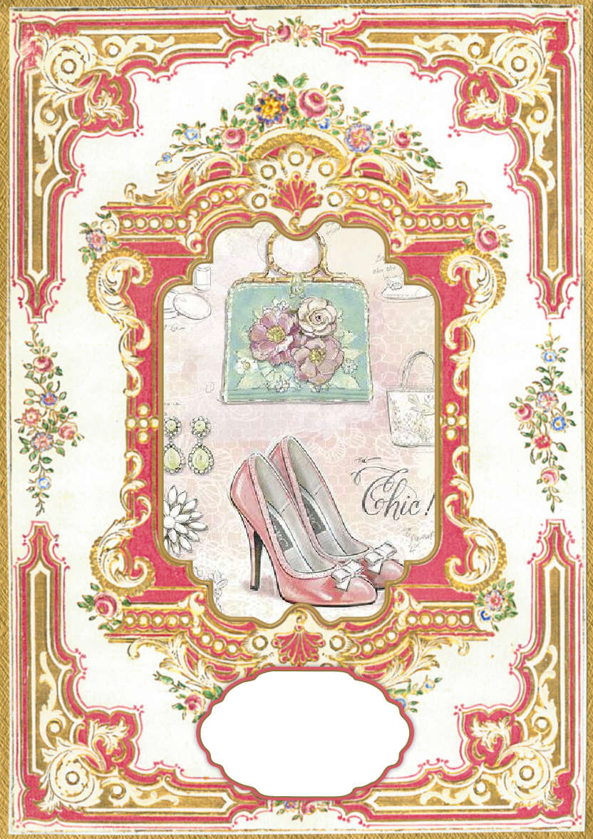 Pink & Gold Floral Frame - card made with Crafty Bob's Card Creator