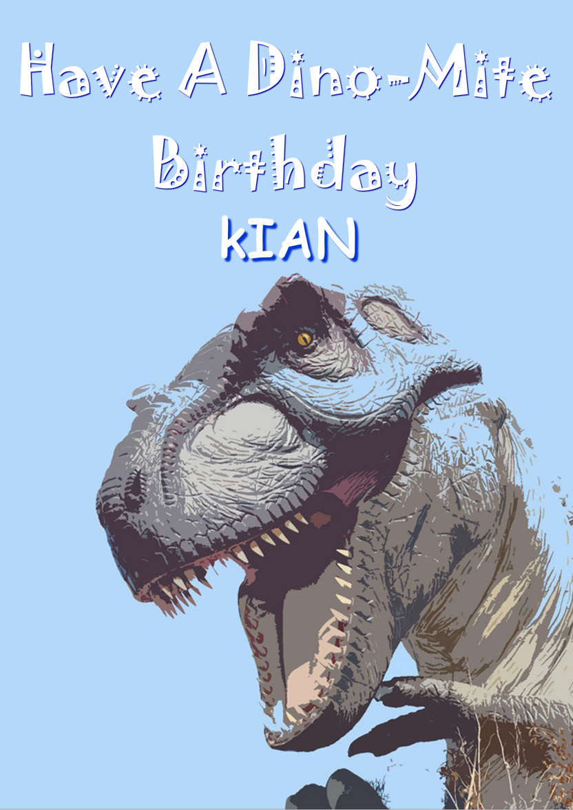 Dino-mite Birthday Dinosaur Card - card made with Crafty Bob's Card Creator