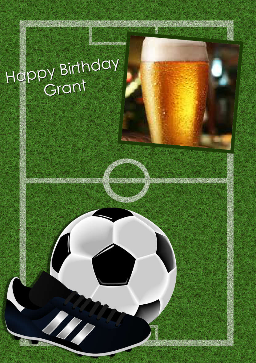 Football Aperture Photo Card - card made with Crafty Bob's Card Creator