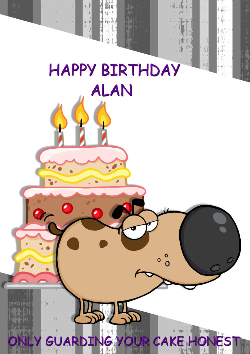 Dog Years Humorous Birthday Card - card made with Crafty Bob's Card Creator