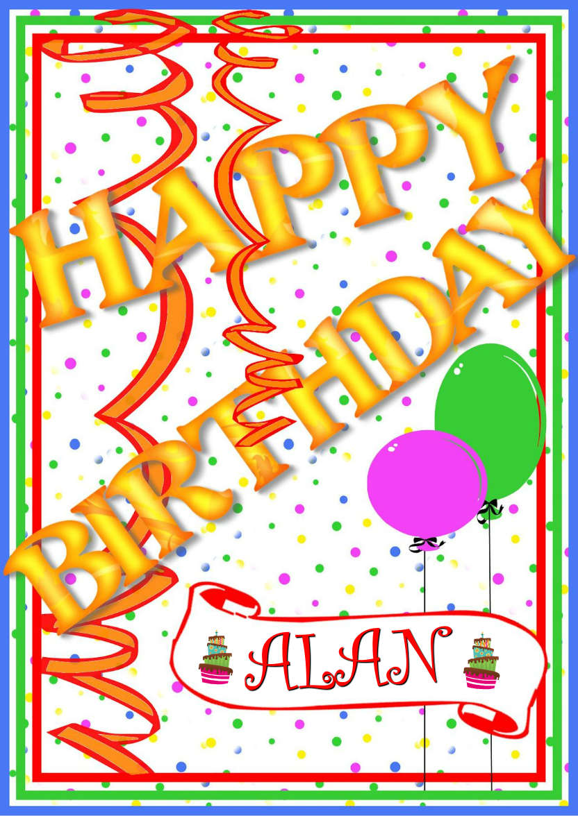 Happy Birthday Streamers - card made with Crafty Bob's Card Creator