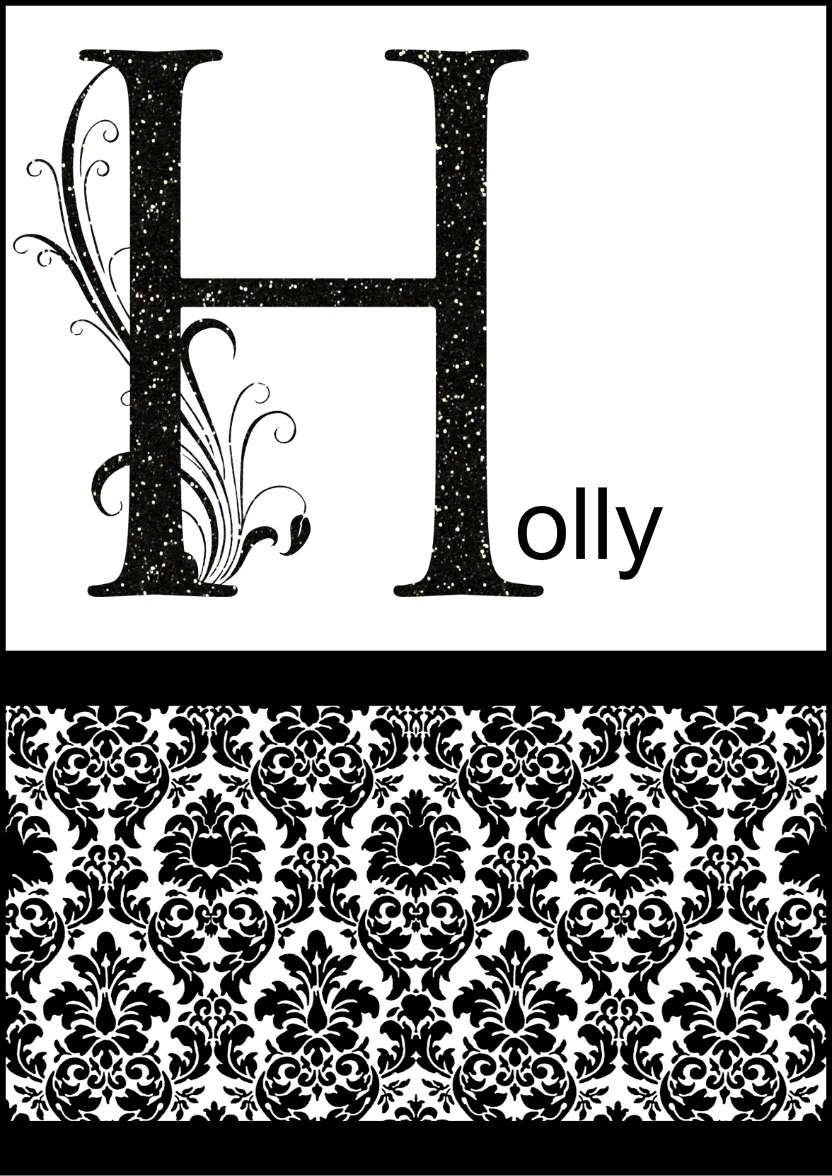 Damask Monogram Letter H Card - card made with Crafty Bob's Card Creator