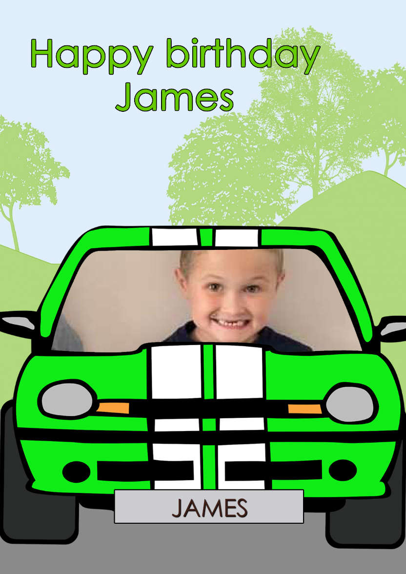 Boy Racer - card made with Crafty Bob's Card Creator
