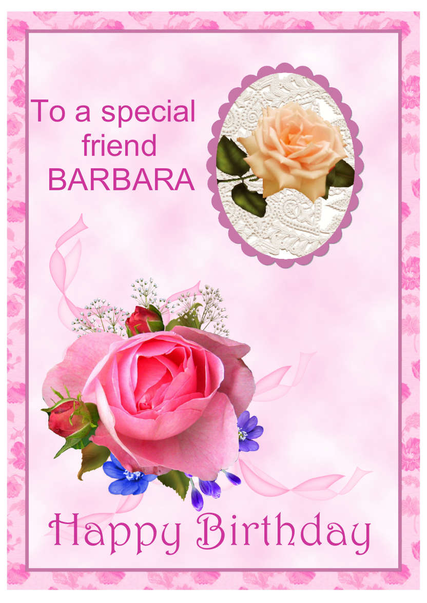 Pink Rose Spray - card made with Crafty Bob's Card Creator