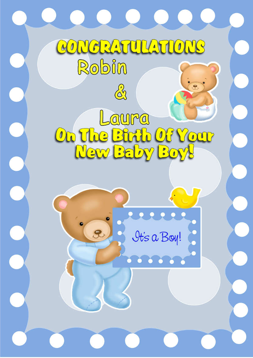 Baby Boy - card made with Crafty Bob's Card Creator