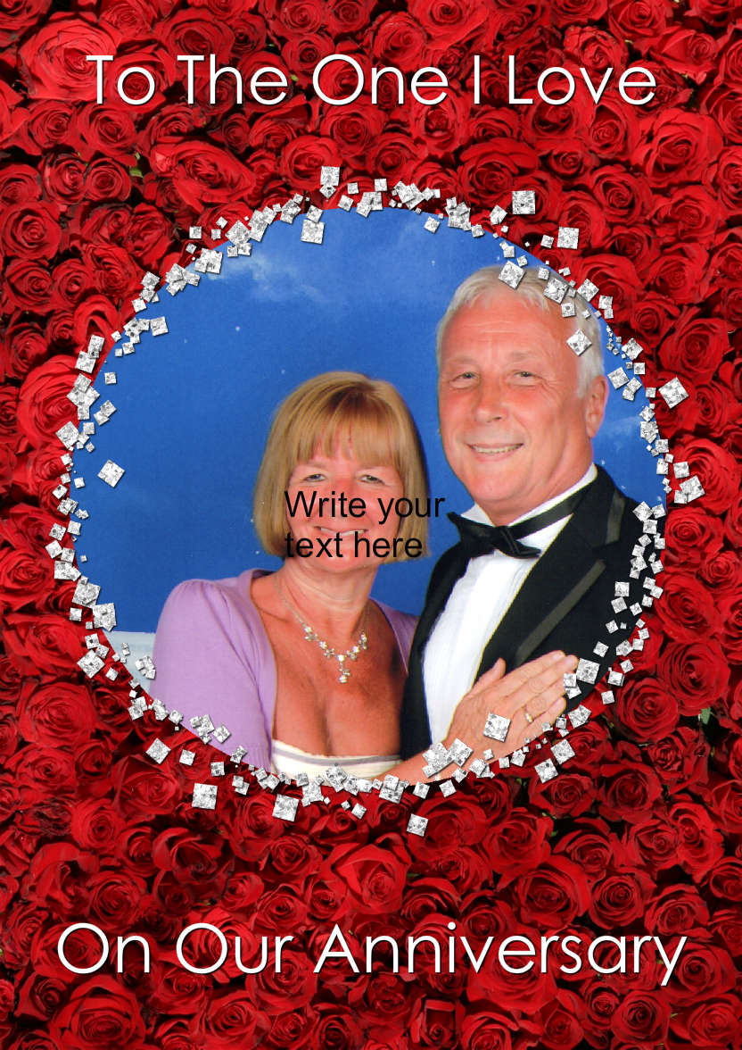 Roses and Diamonds Aperture Card - card made with Crafty Bob's Card Creator