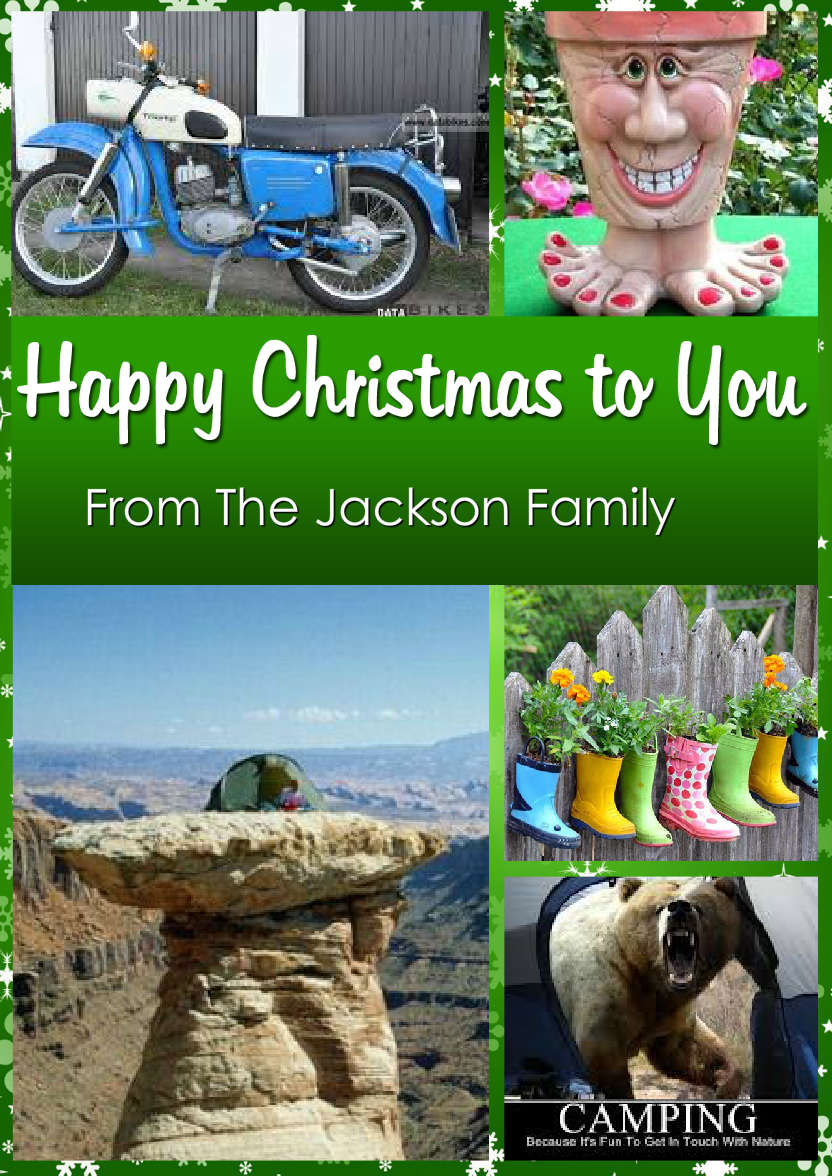Green Multi Photo Christmas Card - card made with Crafty Bob's Card Creator
