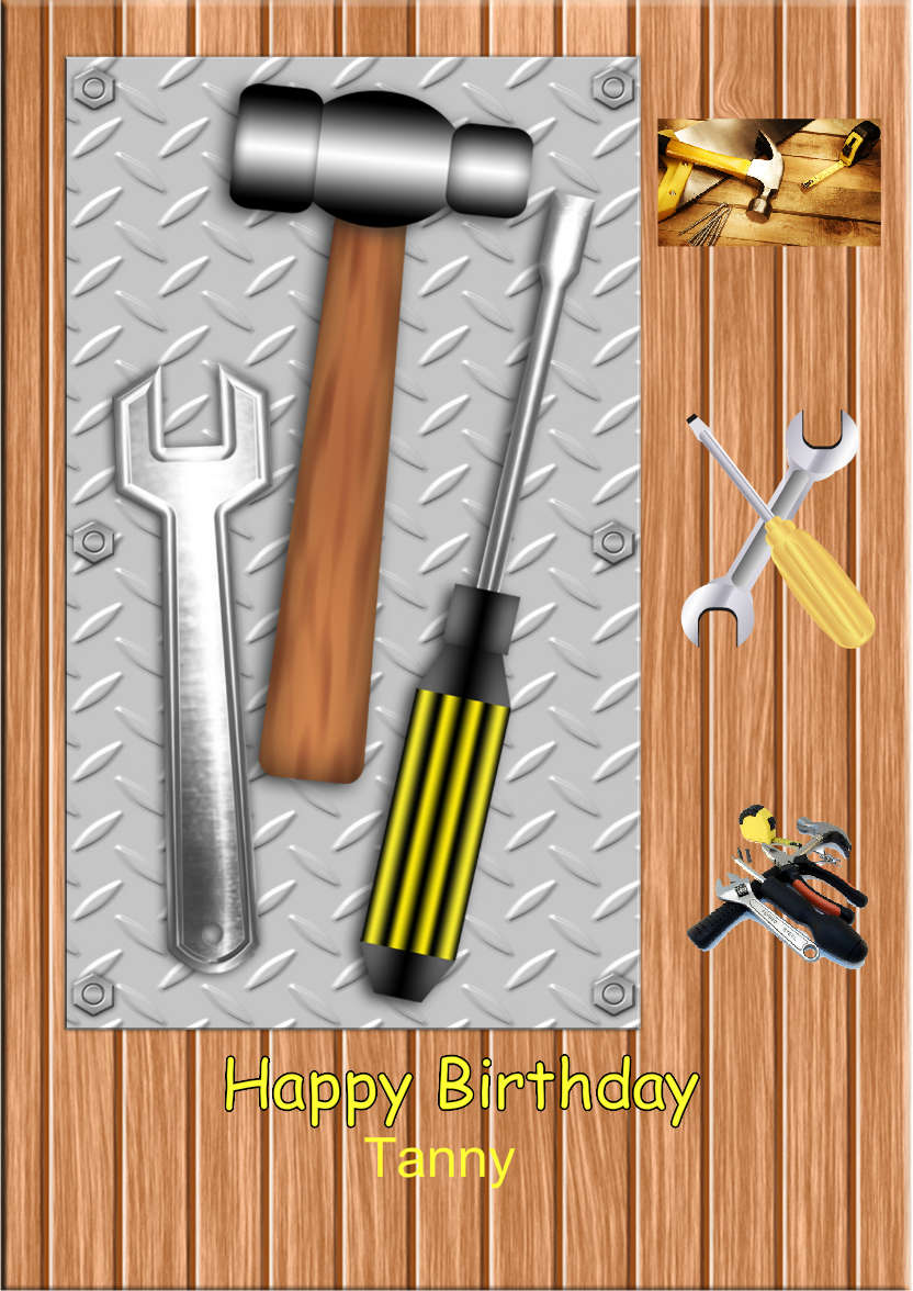 DIY Male Birthday Card - card made with Crafty Bob's Card Creator
