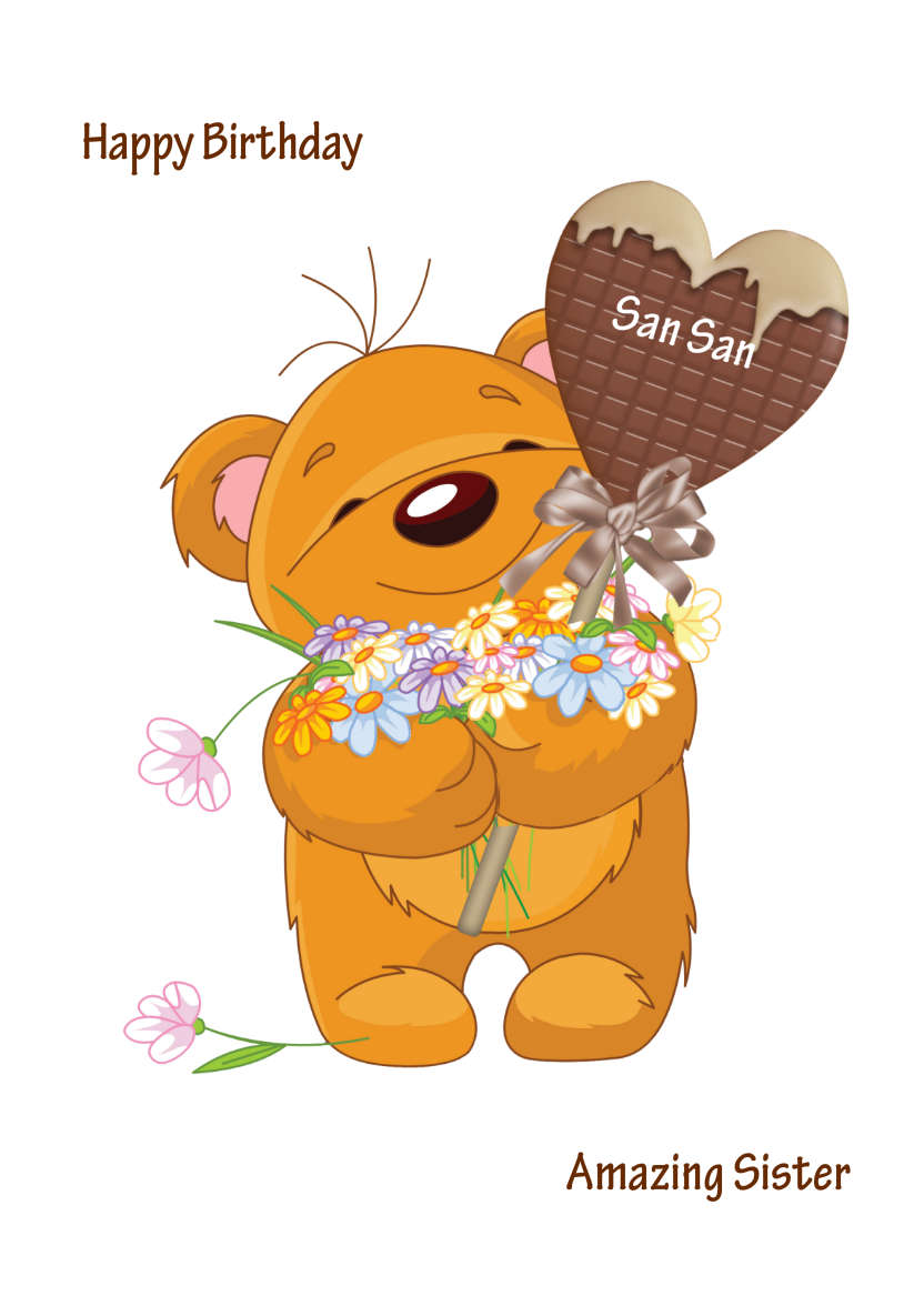 Bear Hugs - card made with Crafty Bob's Card Creator