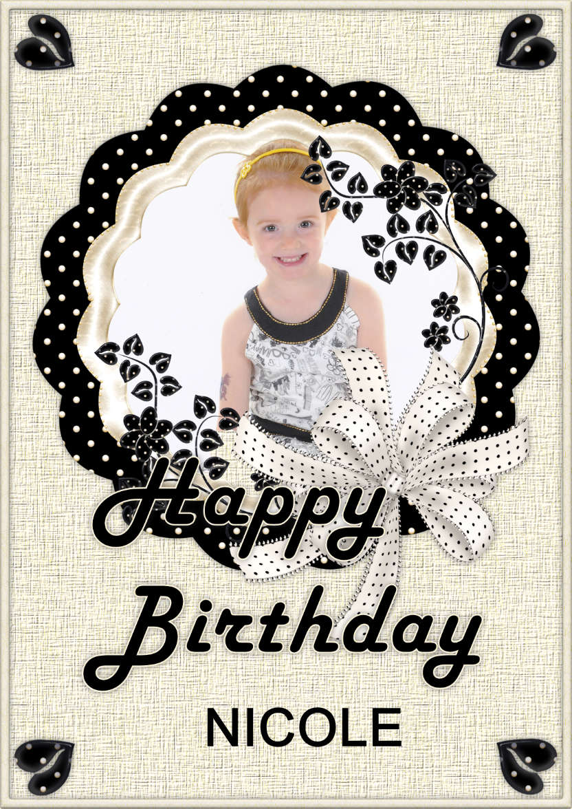 Creamy Black Birthday Dot's - card made with Crafty Bob's Card Creator