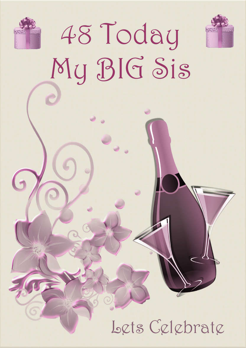 Champagne and Flowers - card made with Crafty Bob's Card Creator