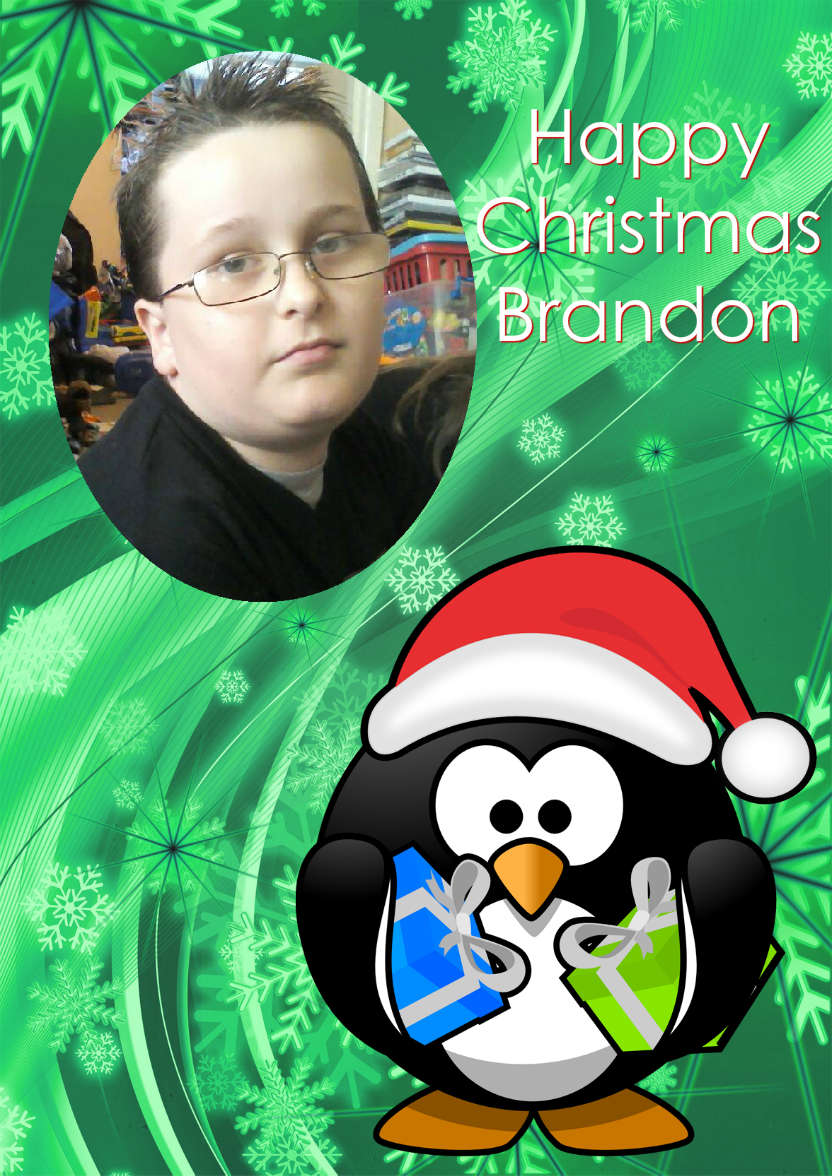 Christmas Penguin Aperture Card - card made with Crafty Bob's Card Creator