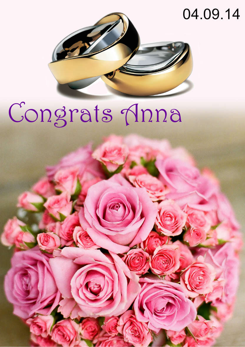 Wedding Rings and Bouquet - card made with Crafty Bob's Card Creator