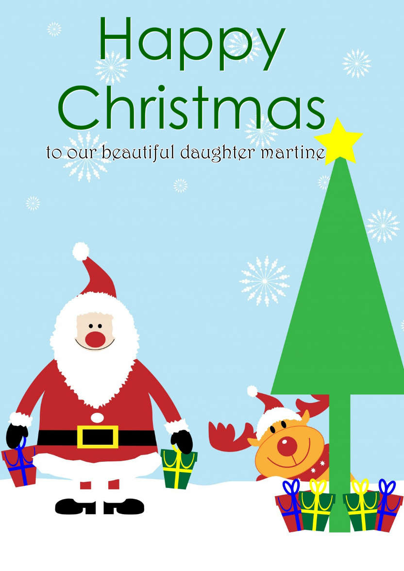 Cute Sanata and Rudolph Christmas Card - card made with Crafty Bob's Card Creator