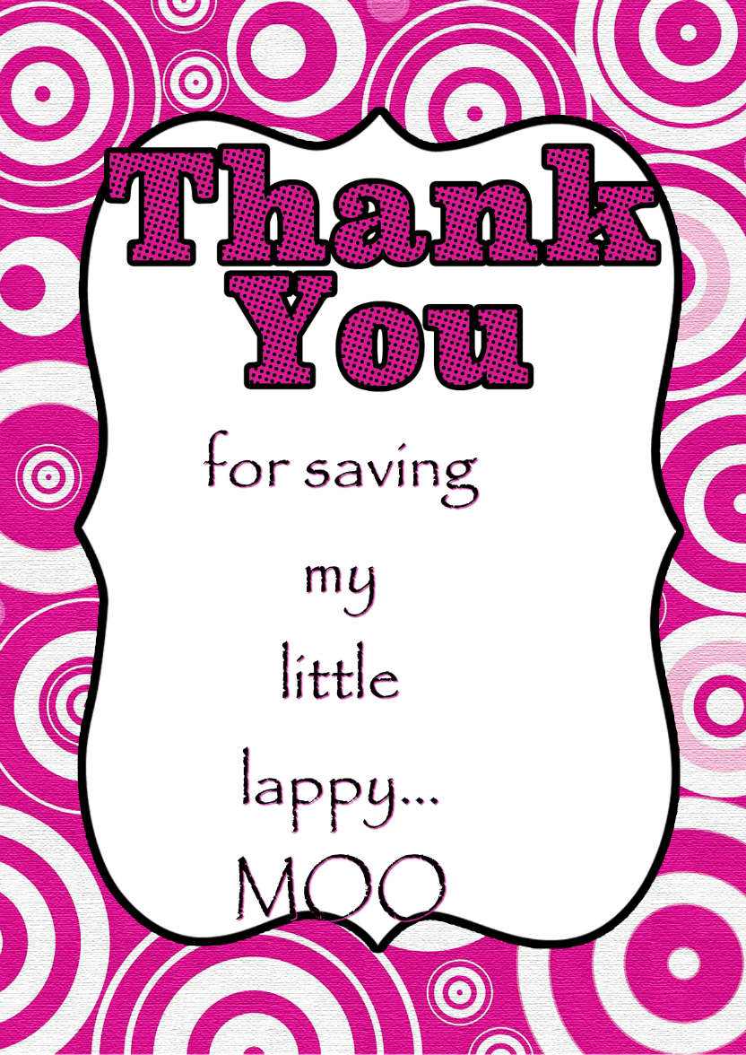 Retro Circles Thank You Card Front Pink - card made with Crafty Bob's Card Creator