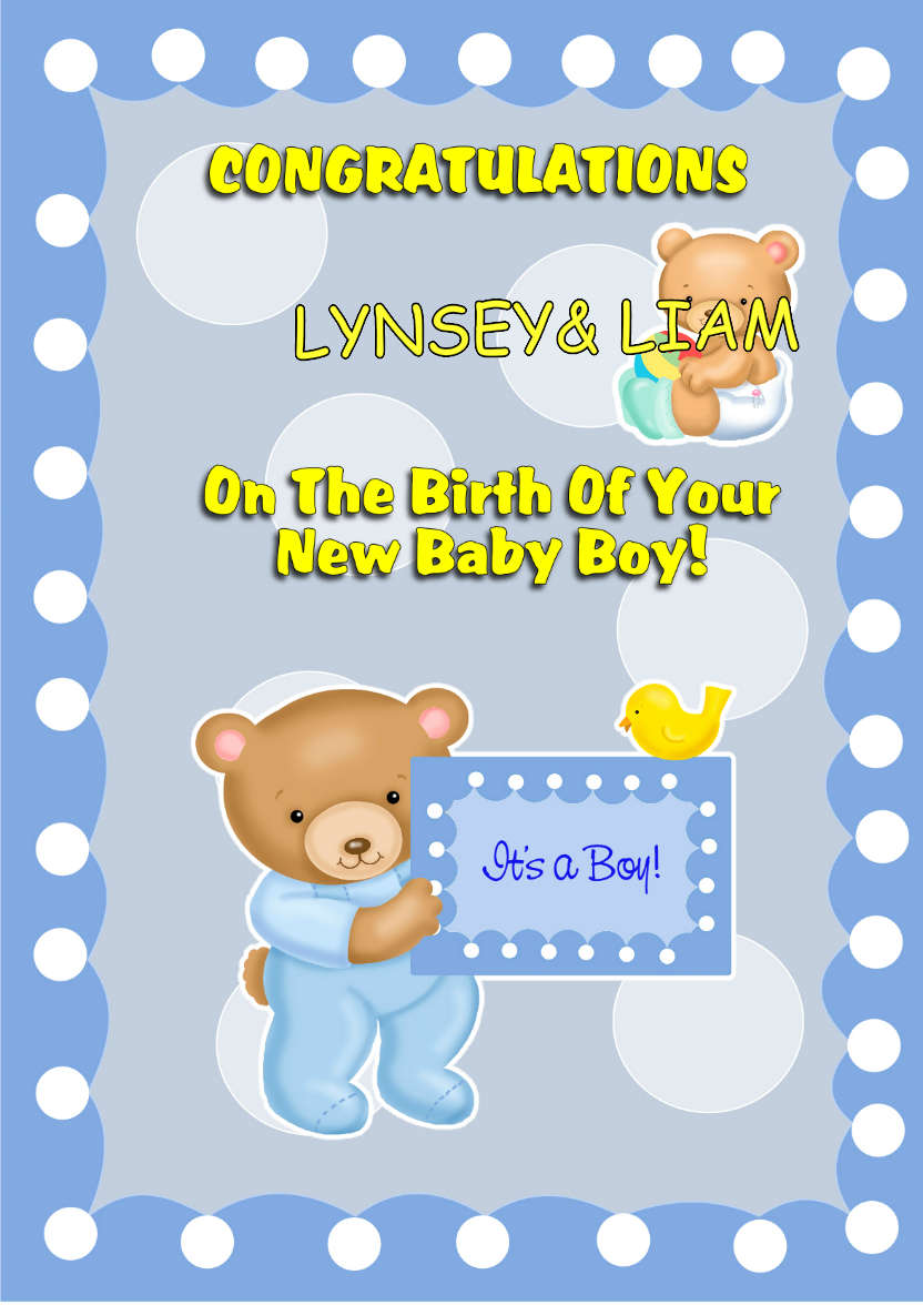 Baby Boy - card made with Crafty Bob's Card Creator